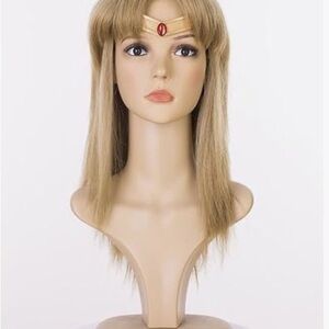 NWT Sailor Moon Cosplay Goldtone Headband Red Jewel Centerpiece